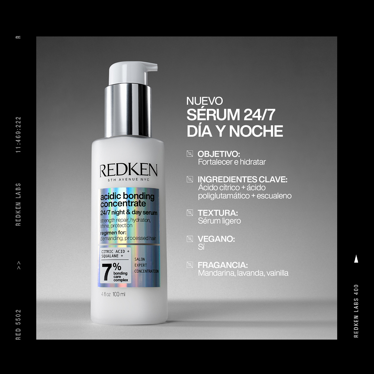 REDKEN SÉRUM 24/7 DÍA Y NOCHE ACIDIC BONDING CONCENTRATE (SERUM SIN ENJUAGUE PARA CABELLO DAÑADO CON ÁCIDO CÍTRICO)